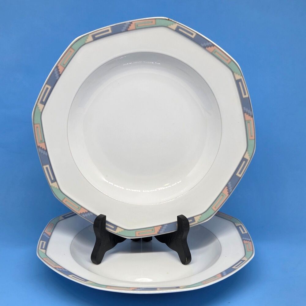 Christopher Stuart Southwest Rim Soup Salad Bowls 9 3/8" Set of 2